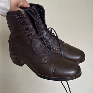 Ariat‎ Brown Chocolate Leather Lace Up Boots Hexcel Womens Size